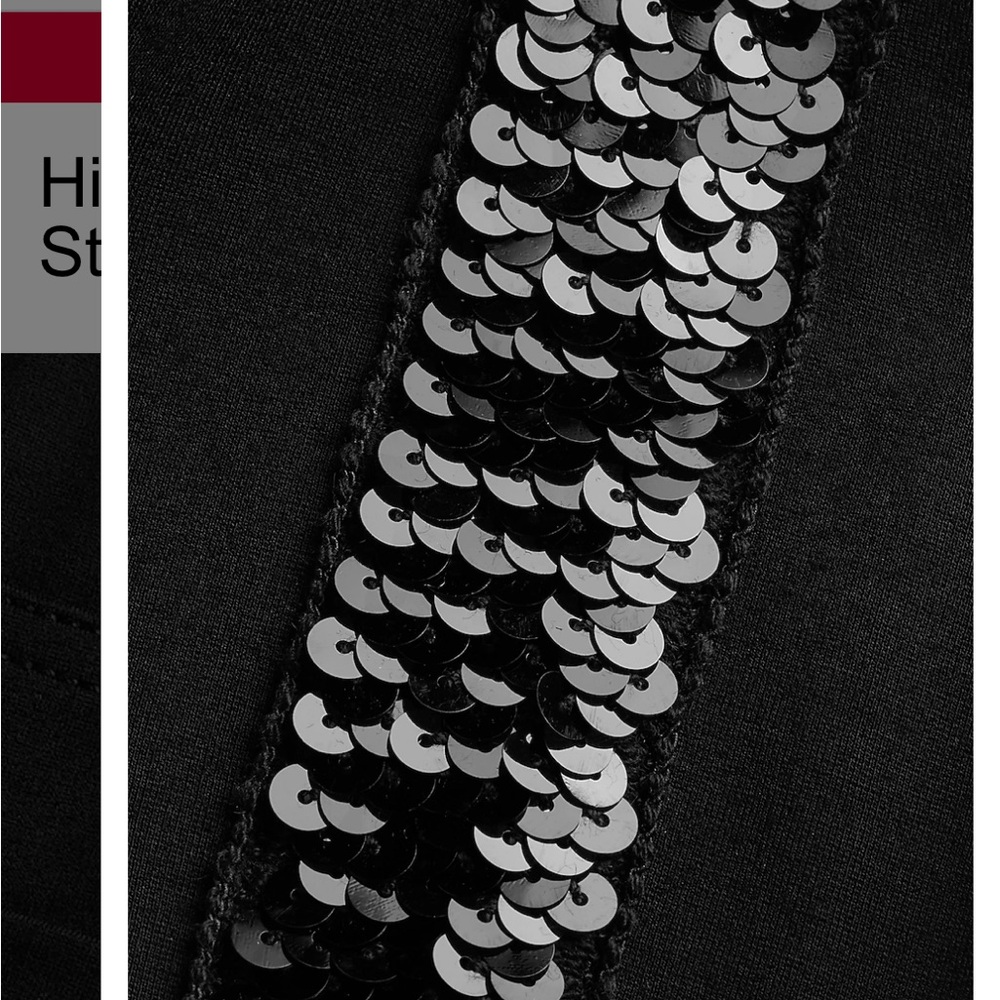 Express High Waisted Black Sequin Side Stripe Legging - Picture 5 of 5